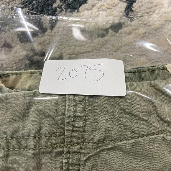 Y2K Calvin Klein Jeans Cropped Utility Vest Sz S Olive Green Leather Trim - Picture 6 of 6